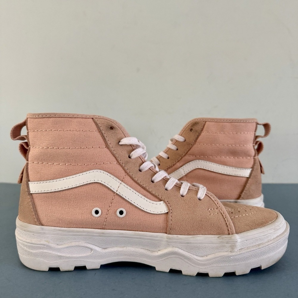 Vans Sentry Sk8-Hi Dusty Rose Pink Suede Canvas Platform‎ Lug Sole Sneakers - Picture 5 of 9